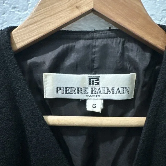 Pierre Balmain Paris Vintage Black Multicolor Jacket Lightweight S6 Made in USA - Picture 3 of 14